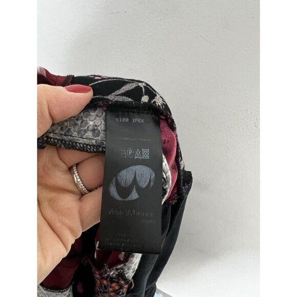 MissWhence Miss Whence Silk Patchwork Pesant Modest Lace Trim Belted Dress 40 - Picture 5 of 11